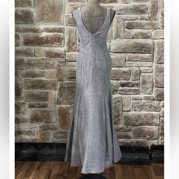 Sequin Hearts Silver Gown - Picture 3 of 10